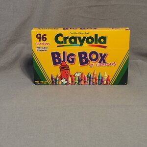 Vintage Crayola Big Box 96 Crayons Unused Sealed USA Discontinued Colors 90s Y2K